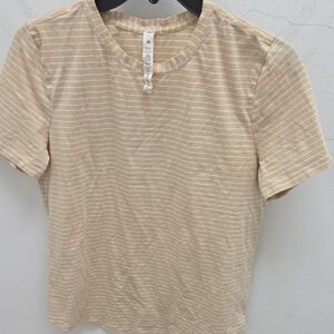 Lululemon Athletica Beige Striped Tee